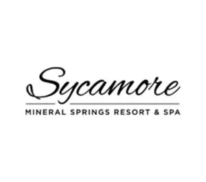 A logo of sycamore mineral springs resort and spa.